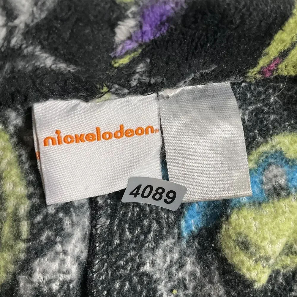 Nickelodeon Women Sleepwear XL Black Pajama Pants Graphic Print Fleece Teen 28”
